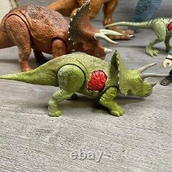 Jurassic World Dinosaur Toy Lot Battle Damage Mosasaurus T-Rex Raptor