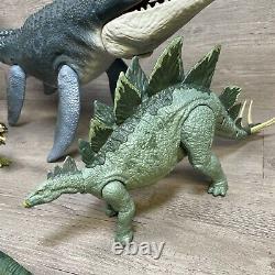Jurassic World Dinosaur Toy Lot Battle Damage Mosasaurus T-Rex Raptor