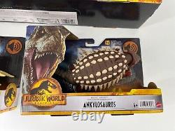 Jurassic World Dominion Dinosaurs 5 Lot T Rex + Triceratops + Ankylosaurus +