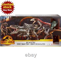 Jurassic World Epic Battle Gift 3 Pack Dino Toy Figures T Rex Ellie Sattler Set