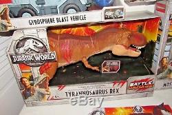 Jurassic World Gyrosphere Battle Damage T-Rex Mosasaurus Carnotaurus Stegosaurus