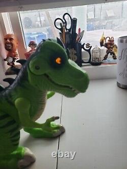 Jurassic World JW T Rex Dinosaur Hasbro Electronic Roar Light Up Green Tested