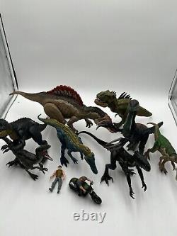 Jurassic World Jurassic Park Mixed Dinosaur Lot 10 pc Spinosaurus T-Rex