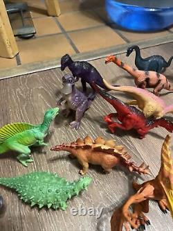 Jurassic World Park Dinosaur Toy Lot 40+ Dinos Rare Purple, T-Rex, Plastic