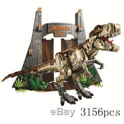 Jurassic World T. REX RAMPAGE Building Blocks 2 Dinosaur Figures Bricks-Nobox