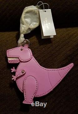 Kate Spade Dinosaur Keychain T-Rex Key Fob Bag Charm Pink Confetti NWT