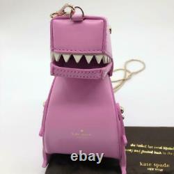 Kate Spade Pink T-Rex Dinosaur Shoulder Bag Crossbody Pochette Leather B029