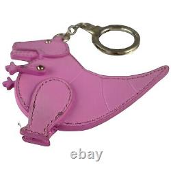Kate Spade T-Rex Trex Pink Leather Keychain Key Fob