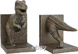 Katlot T-Rex Dinosaur Cast Iron Sculptural Bookend Pair
