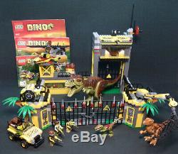 LEGO Dino Defense HQ Set #5887 Complete with 4 Minifigures & 3 Dinos Huge T-Rex