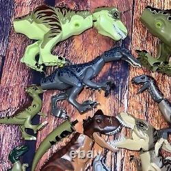 LEGO Dinosaur Figures PARTS Lot T-Rex Raptors Baryonyx Therizinosaurus READ