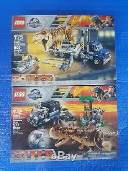 LEGO Jurassic World 75929 Carnotaurus Gyrosphere Escape & 75933 T. Rex Transport