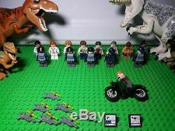 LEGO Jurassic World Lot Indominus Rex T Rex 4 Velociraptor 14 Mini Figs And More