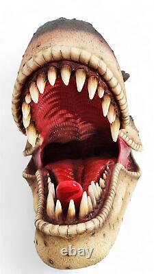 Large T-Rex Head Statue Wall Mount Mouth Open Dinosaur Statue Sculpture