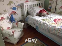 Laura Ashley Dinosaurs Fabric Child Chair Nursery Bedroom Red Blue T-Rex Boy New