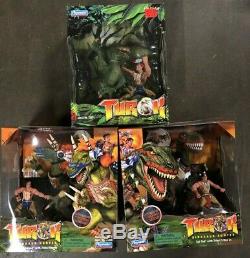 Lot Of 3x Turok Dinosaur Hunter Figures Brand New & Mint! T-rex Raptor Fireseed