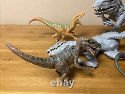 Lot Of Jurassic World Dinosaur Figure Toys 3x Indominus Rex + T Rex + Raptors