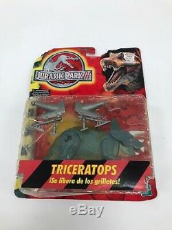 Lot of 3 Hasbro Jurassic Park Dinosaurs 3 III T-Rex Triceratops Velociraptor New