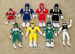 Lot of 8 Vintage 1993 Saban Mighty Morphin Power Rangers Plush Dolls 18 & 12
