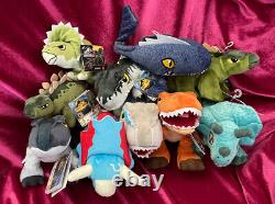 Massive Lot 10 NWT Plush Jurassic World Dinosaurs Some WithSound! Blue T-Rex More