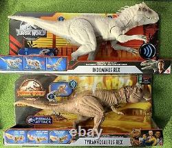 Mattel Dinosaur Rivals Destroy Devour Indominous Rex & T-rex Jurassic World Lot