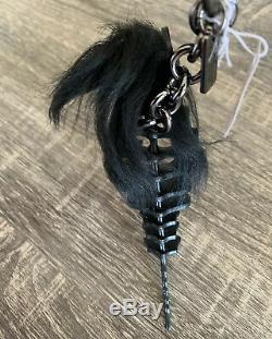 NWT Coach Small Black T Rex Long Hair Mohawk Rexy Bag Charm Keychain 58499 $175