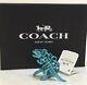 New Coach 54993 Anodized Rexy T-Rex Dinosaur Bag Charm KeyChain Turquoise In Box