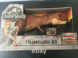 New Rare MIB Sealed Jurassic World Super Colossal T-Rex Battle Damage Please Rea