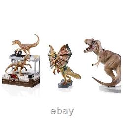 Noble Collection Jurassic Park T-REX, VELOCIRAPTORS, DILOPHOSAURUS 7 Figure Lot