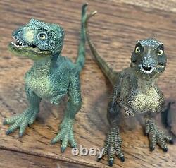 Papo Brown & Green Articulated Jaw Baby Tyrannosaurus Rex Figurines