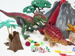Playmobil Dinos 5230 Erupting Volcano T-Rex & Dinosaurs Lot Triceratops Figures