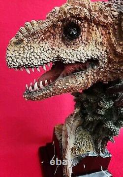 Prehistoric Tyrannosaurus Rex Head Bust Dinosaur Sculpture Statue 14H 10L