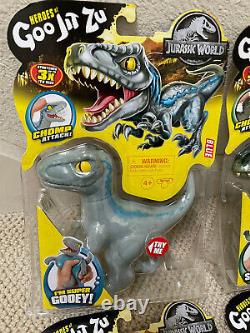 RARE! MYSTERY Goo Jit Zu Jurassic World Blue Giganotosaurus Pyroraptor T-Rex SET