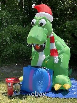 Rare Gemmy 9 T-Rex With Bone Dinosaur Christmas Lighted Airblown Inflatable
