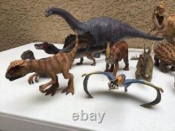 Schleich Lot of 18 Dinosaur Figures Many Retired T-Rex Triceratops Raptor