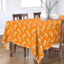 Spoonflower Cotton Tablecloth Orange Dinosaur Tyrannosaurus Rex Trex Dino Bones