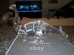 Steuben Glass Dinosaur T Rex Brontosaurus Signed Excellent Condition