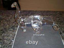 Steuben Glass Dinosaur T Rex Brontosaurus Signed Excellent Condition