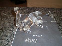 Steuben Glass Dinosaur T Rex Brontosaurus Signed Excellent Condition