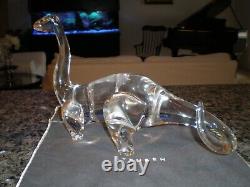 Steuben Glass Dinosaur T Rex Brontosaurus Signed Excellent Condition