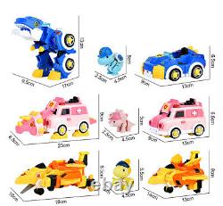 Super Dino Dinosaur Transform Vehicle Toy Car Kids Gift T-Rex Triceratops Figure