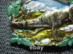 T Rex Dinosaur Belt Buckle! Vintage! Rare! Great American Buckle Co! 1988! USA