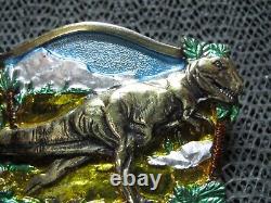 T Rex Dinosaur Belt Buckle! Vintage! Rare! Great American Buckle Co! 1988! USA