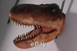 T-Rex Dinosaur Head Wall Display Prop Resin Statue Mouth Open Jurassic Dino