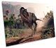 T. Rex Dinosaur Picture SINGLE CANVAS WALL ART Print Multi-Coloured