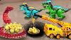 T Rex Dinosaurs Crane Truck Help The Chicken Family Find The Chicks Vehicles Toy For Kids