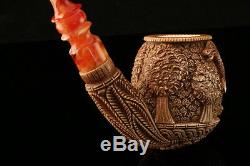 T Rex Hand Carved Block Dinosaur Meerschaum Pipe in a fitted case 7198