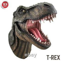 T-Rex Statue Jurassic Park Tyrannosaurus Rex Sculpture Dinosaur Head Wall Mount