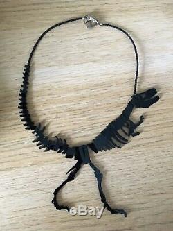 Tatty Devine T-Rex Dinosaur Necklace Black Acrylic Statement Jewellery Boxed