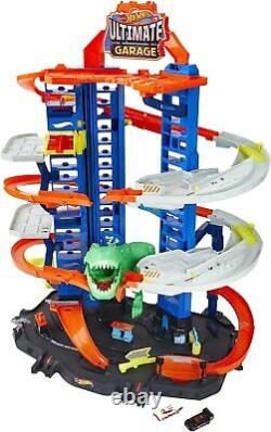 Toy Car Track Set City Ultimate Garage Moving T-Rex Dinosaur